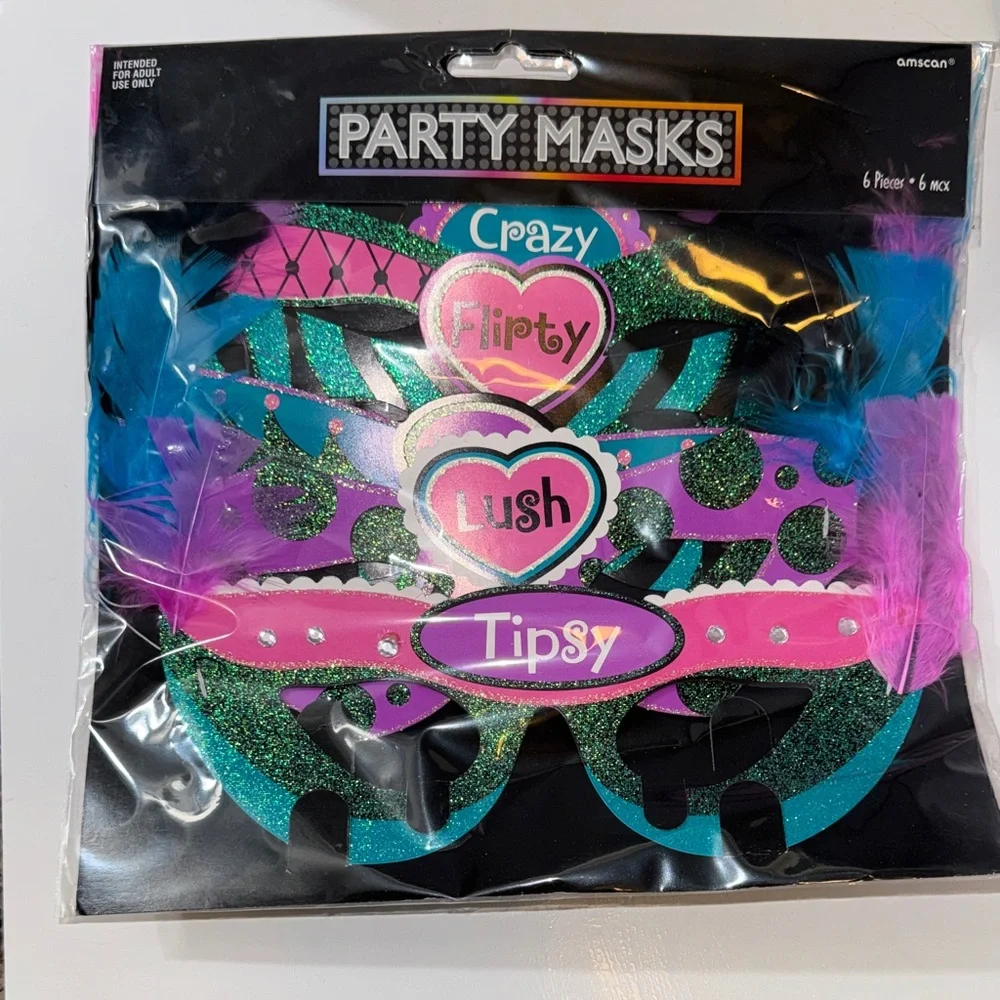 Amscan Party Masks - Pink, Blue, Green